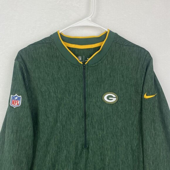 Nike Dri Fit NFLGreen Packers Sweatshirt Mens Medium Green Logo 1/4 Zip Pullover - Picture 3 of 9